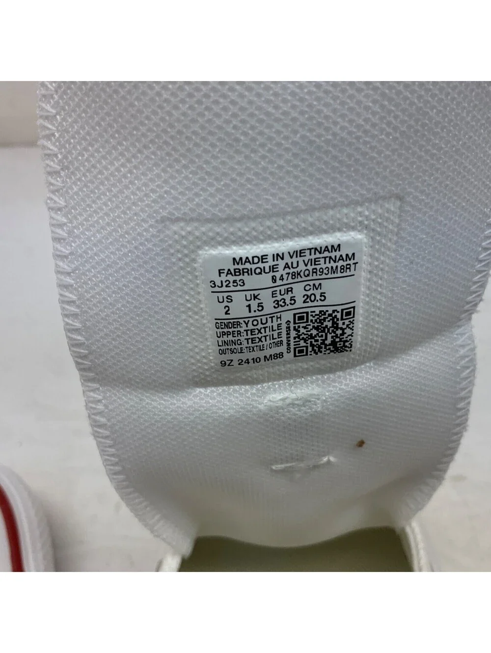 Converse Kid’s Hi-Top Chuck Taylor All-Star Casual Shoes 3J253 White Size 2M